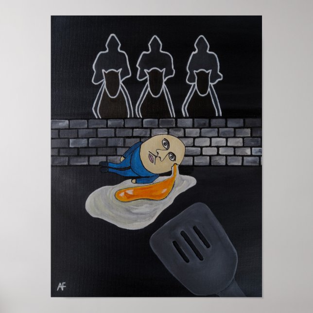 Broken Then Fried Målning av Alfred Fox Poster (Framsidan)