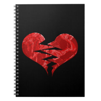 BROKEN TORN RED HEART KÄRLEK EMO SLUTAR OSKYLDIGT  ANTECKNINGSBOK