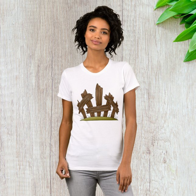 Broken Wooden Fence Rustic Farmyard T Shirt (Skapare uppladdad)