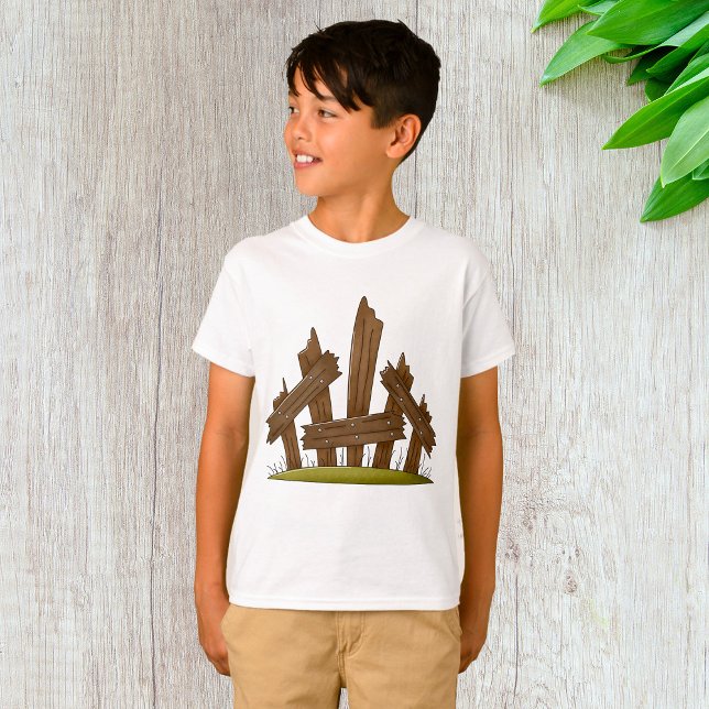 Broken Wooden Fence Rustic Farmyard T Shirt (Skapare uppladdad)