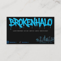 BROKENHALO Lyxig Streetwear Affärskort - Blå