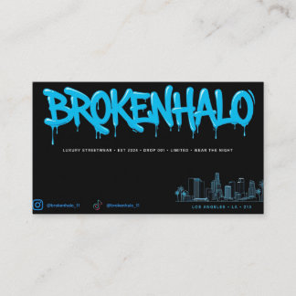 BROKENHALO Lyxig Streetwear Affärskort - Blå Visitkort