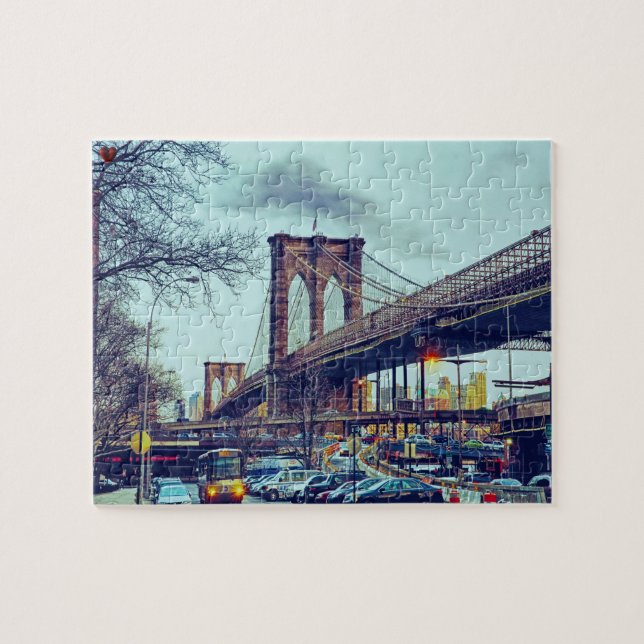 Broklyn Bridge New York Jigszle Puzzle Pussel (Horisontell)