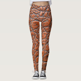 Brokrokodilläderfeket Leggings