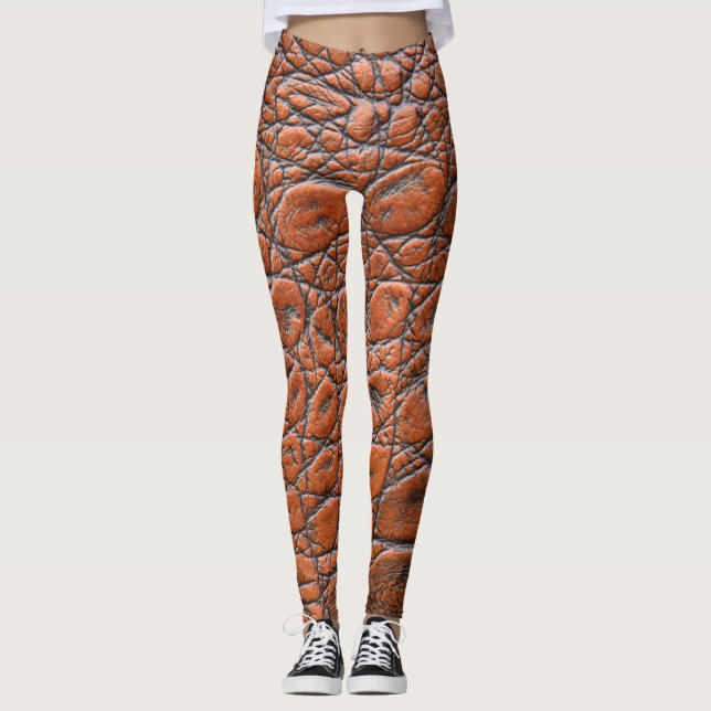 Brokrokodilläderfeket Leggings (Framsida)