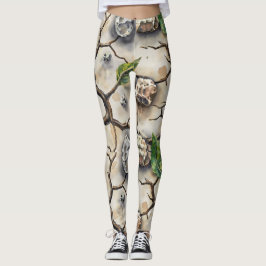 Brökt jord Torr Sömlöst Mönster Leggings
