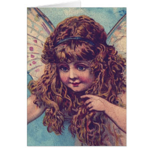 Brökt Vintage Fairy Hälsningskort