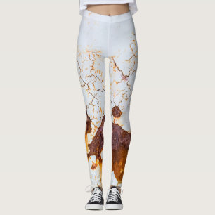 Brökt vit färg, rostig bil. leggings