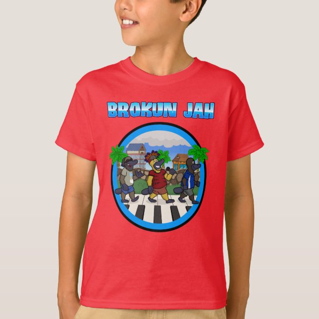 Brokun Jah: Piano Walk T Shirt (Framsida)