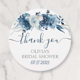 Bröllagsfavoritstaggar med marinblommor gåvor etiketter