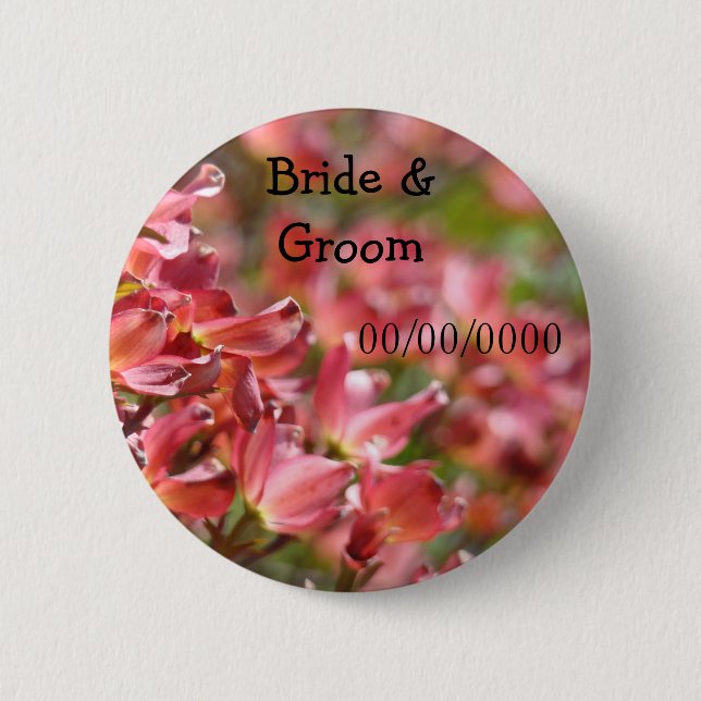 Bröllagsgåvor knappar Brud Groom Namn Spara Datum (Framsida)