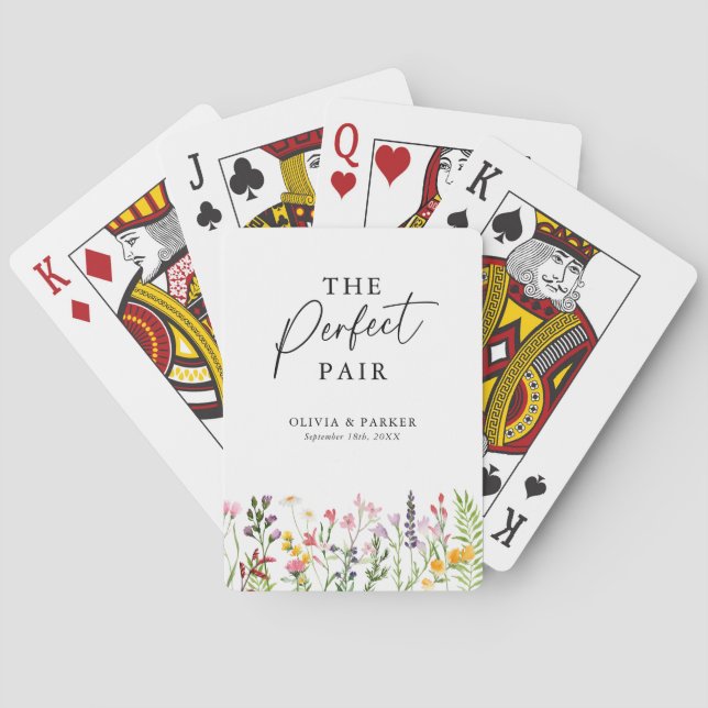 Bröllagspresenten Perfekta Paret Vildblomma Casinokort (Baksidan)