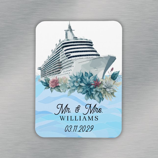 Bröllagspresenter med kryssningsfartyg som souveni magnet (Cruise Ship Custom Wedding Favors Keepsake Magnet)