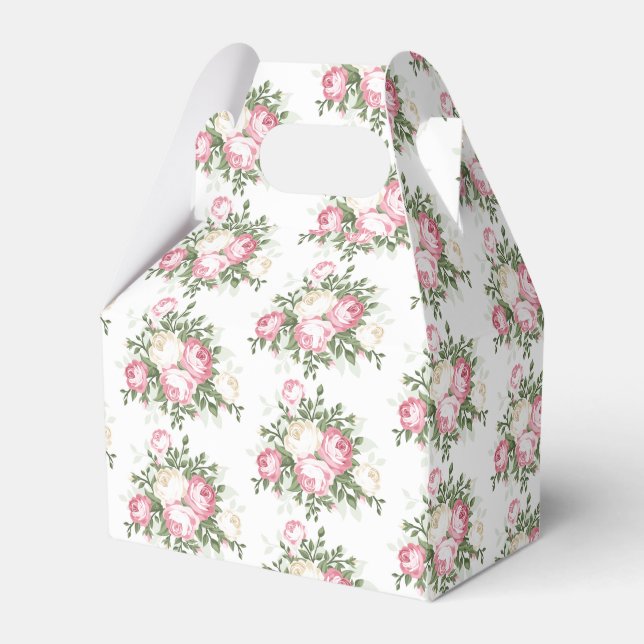 Bröllagspresentlåda med vintage rosor presentaskar (Framsidan Sidan)
