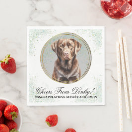 Bröllakdukservetter av chokladlabrador med hundfot pappersservett