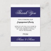 Bröllakort för tack med marinblå och vit rand