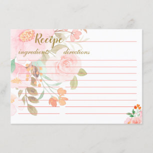 Bröllakskort med rosa blommönster receptkort tilläggskort