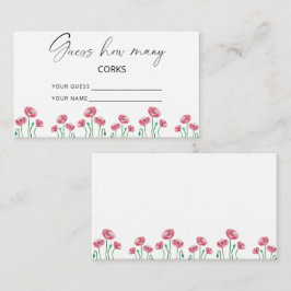 Bröllaksspel gissa antal korkar med blommotiv tilläggskort