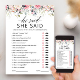 Bröllaksspelskort 'Han sa, hon sa' Inbjudningar