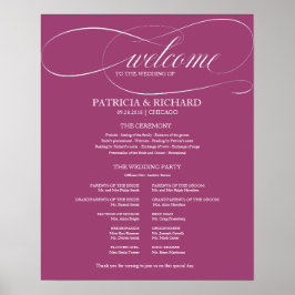 Bröllatseremoni Program Board Rosa Cassis Poster