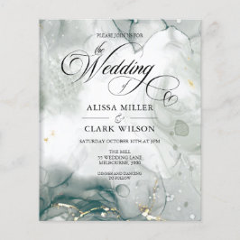 Bröllbjudan BUDGET Black & White Watercolor Weddin