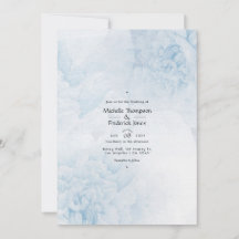 Bröllbjudan Dusty Blue Watercolor blommigt Wedding