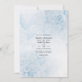 Bröllbjudan Dusty Blue Watercolor blommigt Wedding Inbjudningar