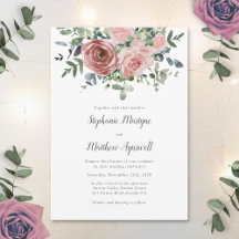 Bröllbjudan Dusty Ro Eucalyptus Botanical Wedding