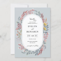 Bröllbjudan Dusty Wildbloms Watercolor Wedding