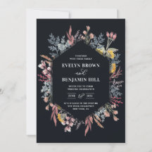 Bröllbjudan Dusty Wildbloms Watercolor Wedding