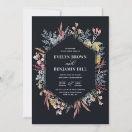 Bröllbjudan Dusty Wildbloms Watercolor Wedding Inbjudningar