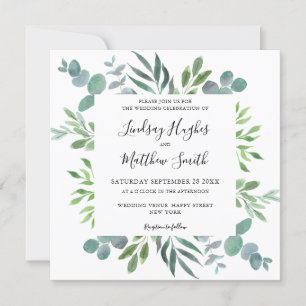 Bröllbjudan Eucalyptus Greenery Wedding Inbjudningar