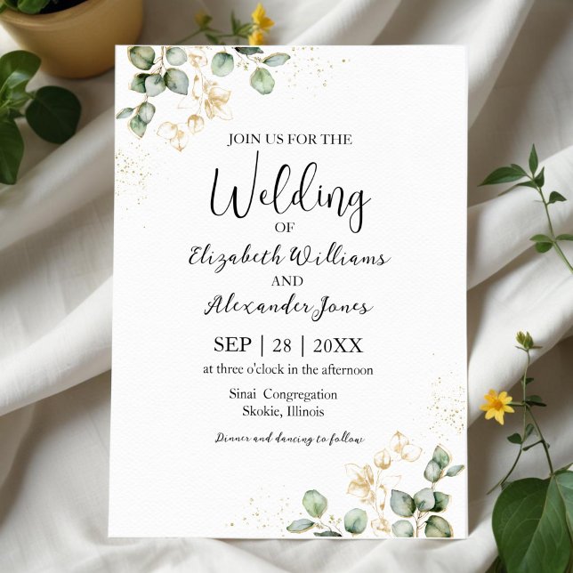Bröllbjudan Eucalyptus Greenery Wedding Inbjudningar (Skapare uppladdad)