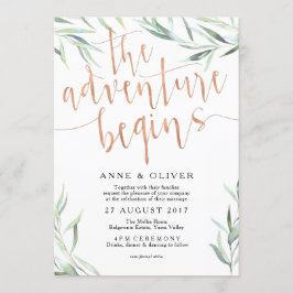 Bröllbjudan Eucalyptus Ro Guld Inbjudningar