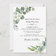 Bröllbjudan Eucalyptus Rustic Greenery Wedding