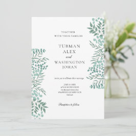 Bröllbjudan Eucalyptus Rustic Greenery Wedding Inbjudningar