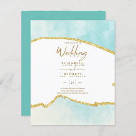 Bröllbjudan för blåhavsblått Guld i SPublicme Ocea