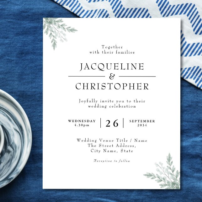 Bröllbjudan för Blommigt av chic eukalyptus budget (Skapare uppladdad)