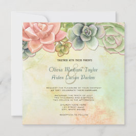 Bröllbjudan för Blommigt av vattenfärg Inbjudningar