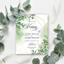 Bröllbjudan för BUDGET Eucalyptus Greenery Guld