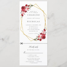 Bröllbjudan för den geometriska blommigten guld me