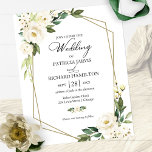 Bröllbjudan för Geometric White Blommigt Budget<br><div class="desc">Inbjudningar till bröllop på 4, 5" x 5, 6" i blommigten med elegant är prisvärda. OBSERVERA: Kuverten ÄR INTE INKLUDE; matchande A7-kuvert är tillgängliga för separat köp.</div>