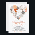 Bröllbjudan för grått och Orange Heart Flowers<br><div class="desc">Grått och Orange Heart Flowers Bröllbjudan Den här blommigten och den vita bröllopsinbjudan innehåller en hjärtformad orange, grått och brunt ro, löv och andra blommor. Den här inbjudan ingår i en bröllopsinbjudan. Matchande objekt finns nedan. Andra färg finns i min butik. Om du vill ha frågor klickar du på kontaktknappen...</div>