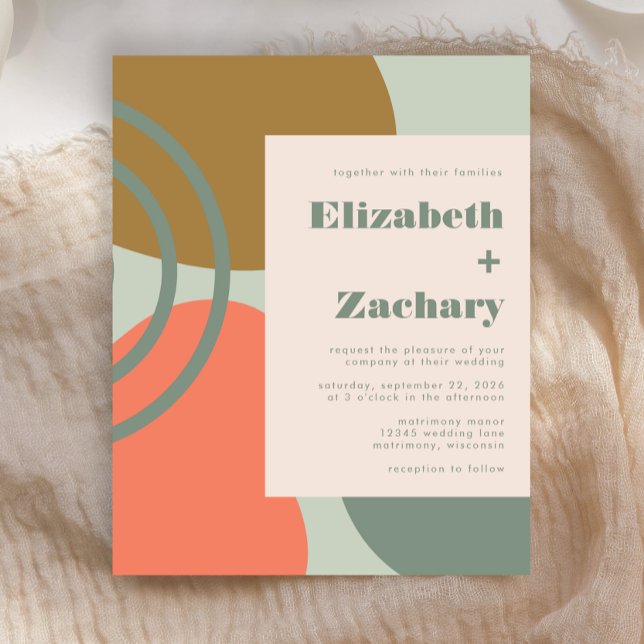 Bröllbjudan för Grönt av Abstrakt i budgeten (Skapare uppladdad)