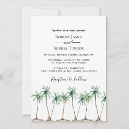 Bröllbjudan för Handflatan Träd i Modern Watercolo Inbjudningar