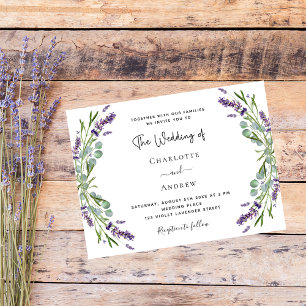 Bröllbjudan för Lavender violetta blommigtar