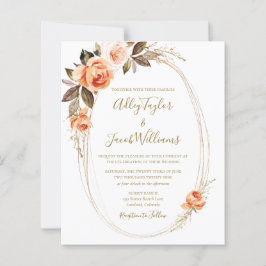 Bröllbjudan för Orange av budgetavstämning i Boho