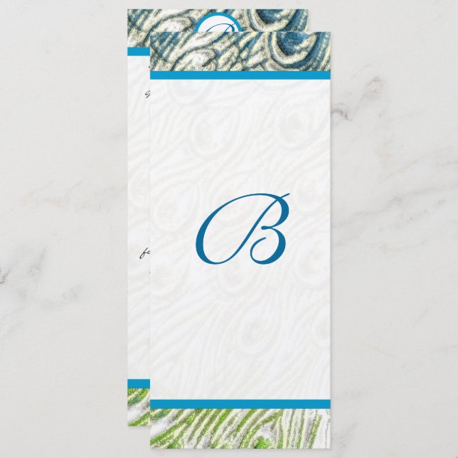 Bröllbjudan för peacock Feather Swirls Inbjudningar (Fram/baksida)