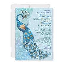 Bröllbjudan för peacock Snöre Elegance Wedding