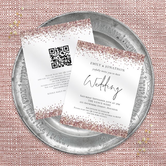 Bröllbjudan för QR-koden Ro Guld (Skapare uppladdad)